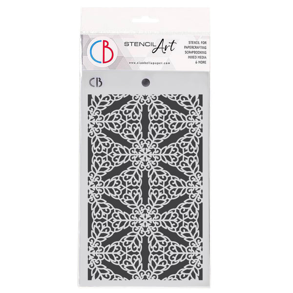 Ciao Bella SNOWY STARS Texture Stencil 5" x 8" #MS115