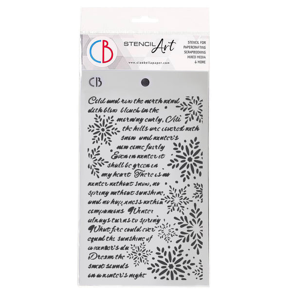 Ciao Bella The Nutcracker WINTER POEM Texture Stencil 5" x 8"  #MS139