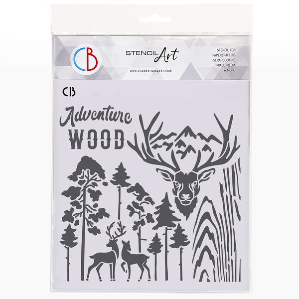 Ciao Bella DEERS Texture Stencil 8"x8" #MS8-026