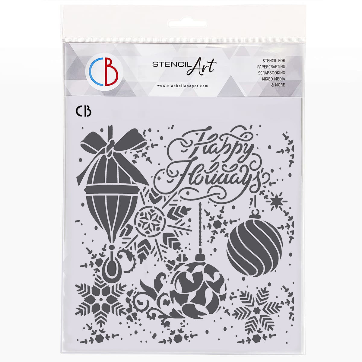 Ciao Bella HAPPY HOLIDAYS Texture Stencil 8