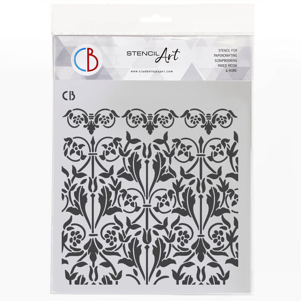 Ciao Bella TAPESTRY TREASURES Texture Stencil 8" x 8"  #MS8-077