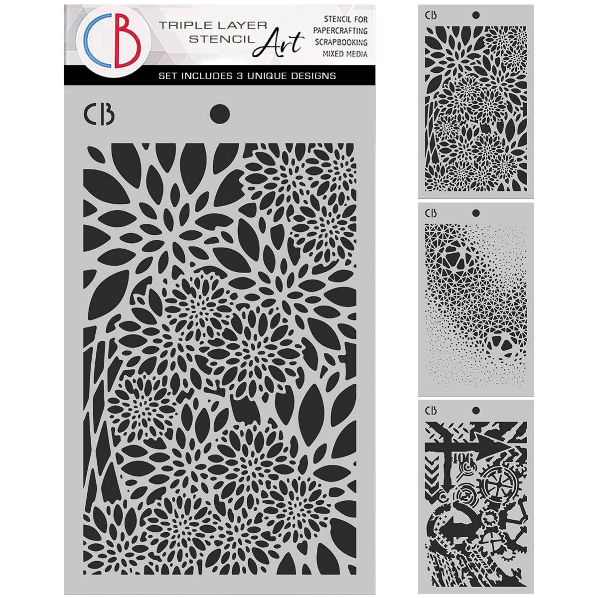 Ciao Bella POLAR RAILWAY - TRIPLE LAYER STENCILS - SET 4 - 3 pcs 5