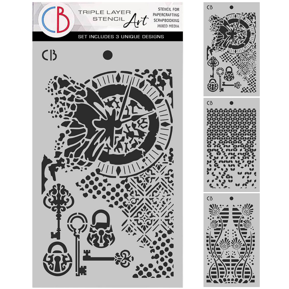 Ciao Bella FAIRY WHISPERS - TRIPLE LAYER STENCILS - SET 4 - 3 pcs 5