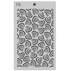 Stencils with black spiral pattern on a gray background, featuring the brand 'CB'.