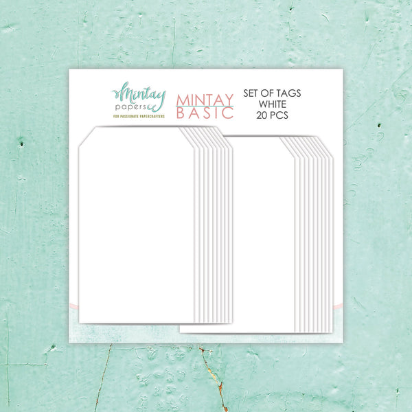 Mintay Basic WHITE TAGS 2.7" x 4.7" 20 Pcs #MT-BASIC-TAG2