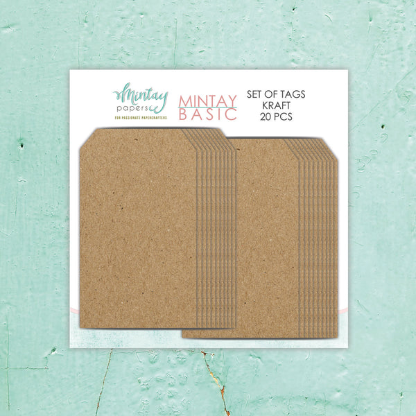 Mintay Basic KRAFT TAGS 2.7" x 4.7" 20 Pcs #MT-BASIC-TAG1