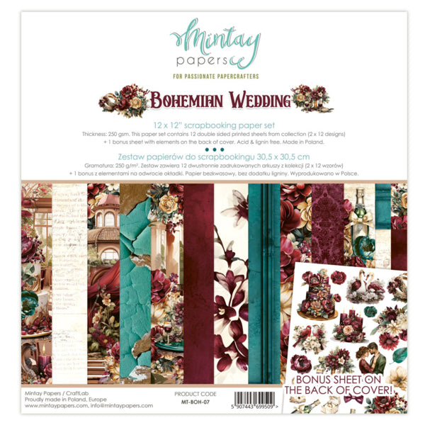 Mintay BOHEMIAN WEDDING 12x12 Scrapbooking Set #MT-Boh-07