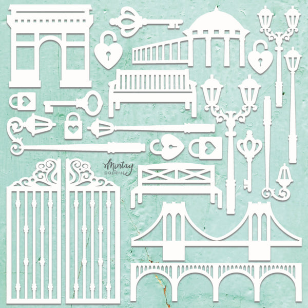 Mintay CITY SET 12"x12" Chippies Chipboard Embellishment #MT-CHIP2-D23