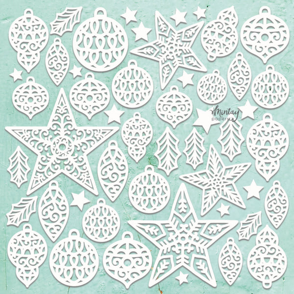 Mintay ORNAMENTS 12"x12" Chippies Chipboard Embellishment #MT-CHIP2-D35