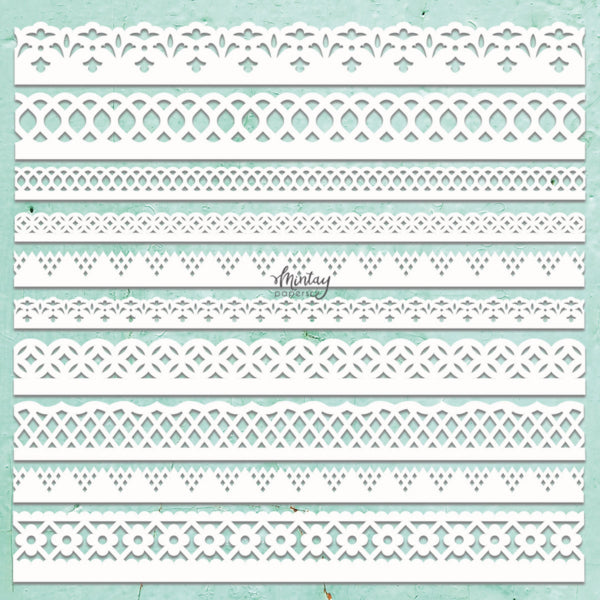 Mintay BORDERS 12"x12" Chippies Chipboard Embellishment #MT-CHIP2-D39