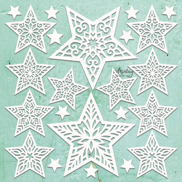 Mintay Christmas XMAS STARS 12"x12" Chippies Chipboard Embellishment #MT-CHIP2-D57