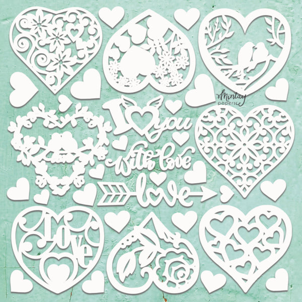 Mintay MY HEART 12"x12" Chippies Chipboard Embellishment #MT-CHIP2-D72