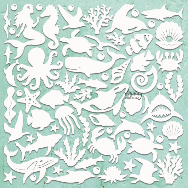 Mintay SEALIFE 12"x12" Chippies Chipboard Embellishment #MT-CHIP2-D78