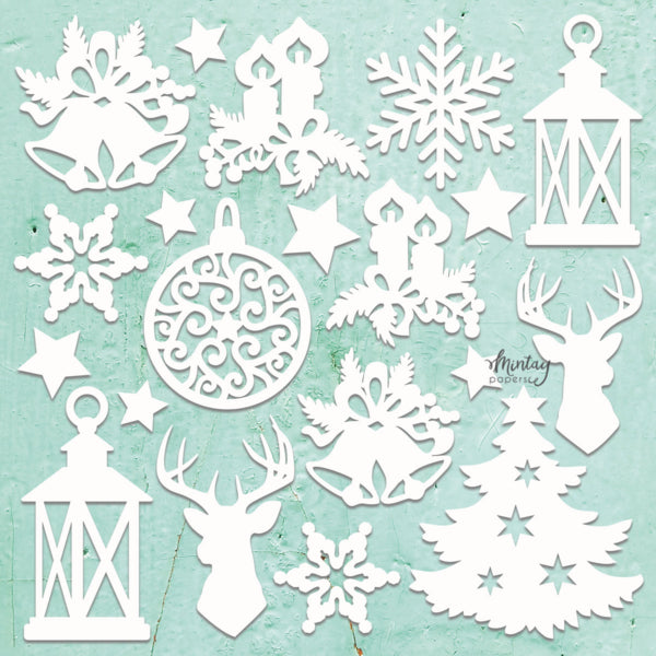 Mintay CHRISTMAS MIX 12"x12" Chippies Chipboard Embellishment #MT-CHIP2-D9