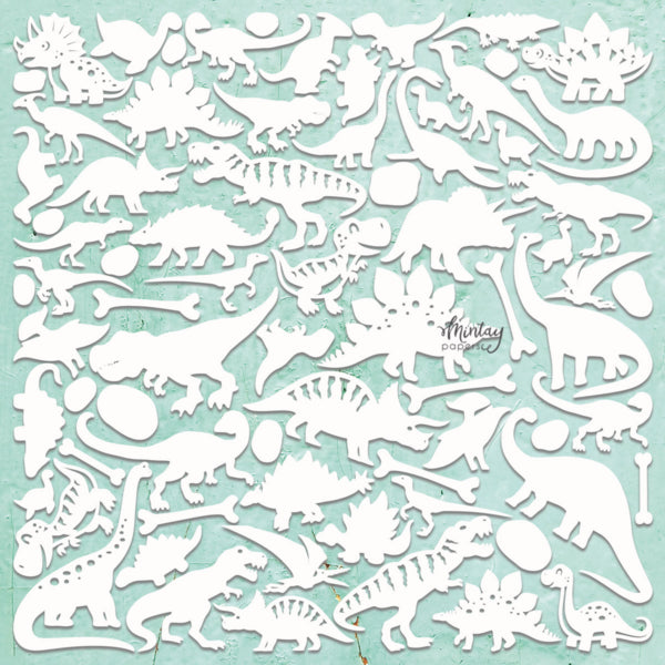 Mintay DINO Dinosaur 12"x12" Chippies Chipboard Embellishment #MT-CHIP2-D90