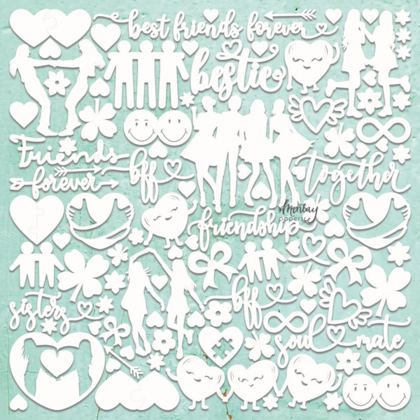 Mintay FRIENDS 12"x12" Chippies Chipboard Embellishment #MT-CHIP2-D91