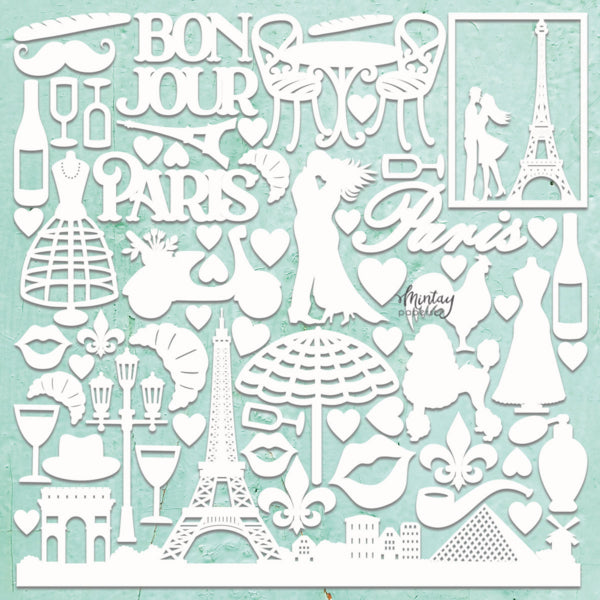 Mintay PARIS 12"x12" Chippies Chipboard Embellishment #MT-CHIP2-D95