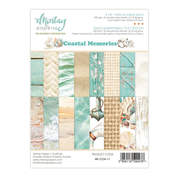 Mintay Flora COASTAL MEMORIES 6x8 Add On Paper Pack #Mt-COA-11