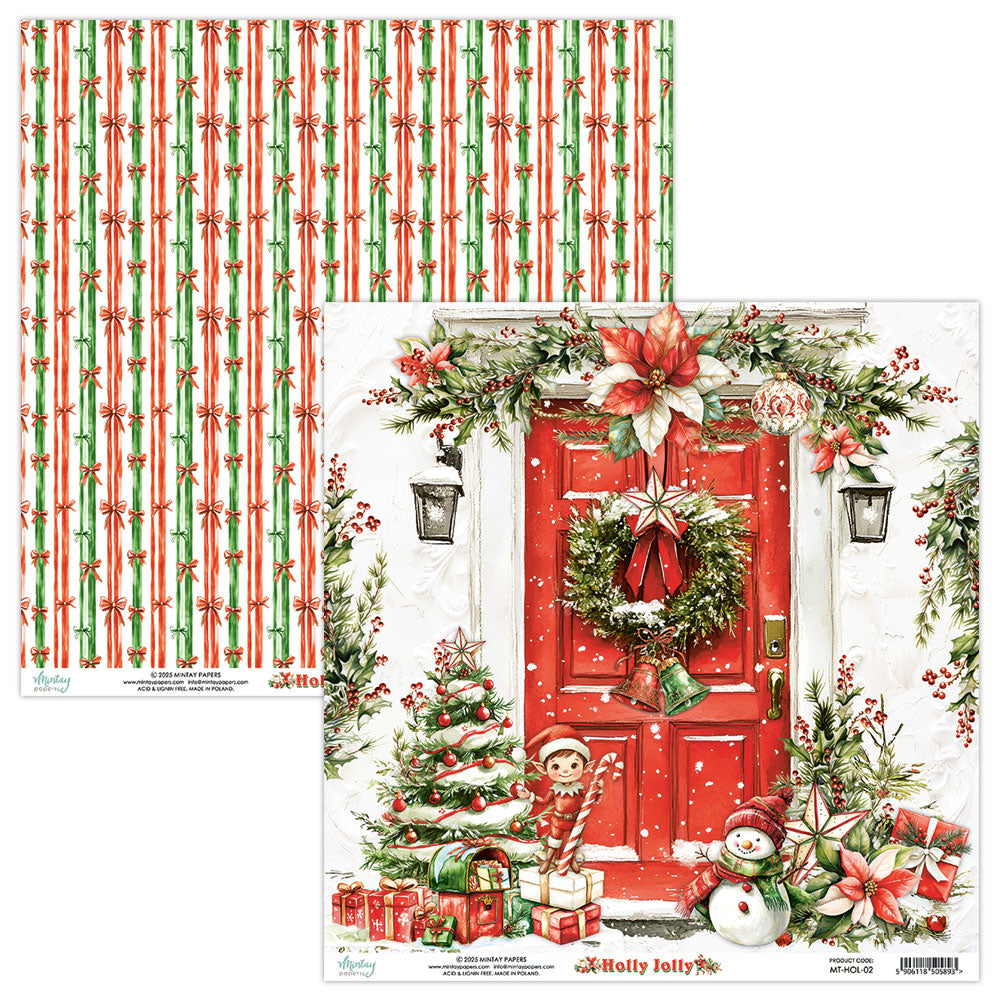 Mintay HOLLY JOLLY Christmas 8X8 Scrapbooking Paper Pad #MT-HOL-08