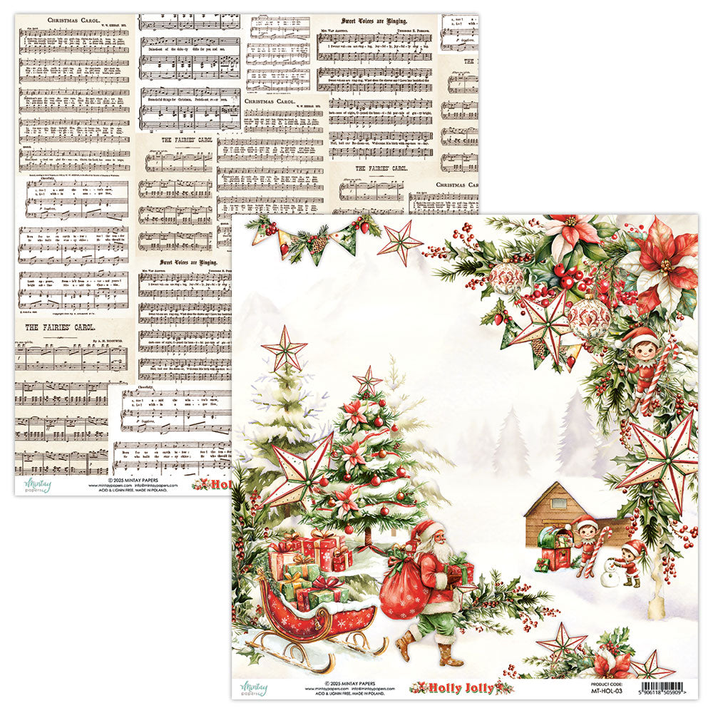 Mintay HOLLY JOLLY Christmas 8X8 Scrapbooking Paper Pad #MT-HOL-08