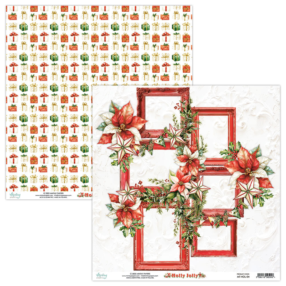 Mintay HOLLY JOLLY Christmas 8X8 Scrapbooking Paper Pad #MT-HOL-08