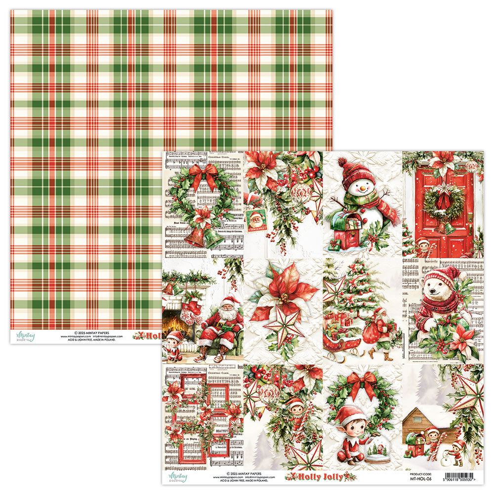 Mintay HOLLY JOLLY Christmas 8X8 Scrapbooking Paper Pad #MT-HOL-08