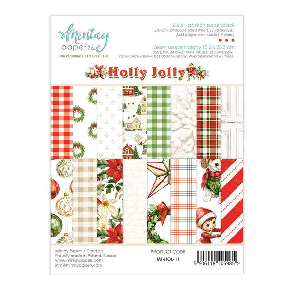 Mintay HOLLY JOLLY Christmas 2025 6x8 Add On Paper Pack #MT-HOL-11