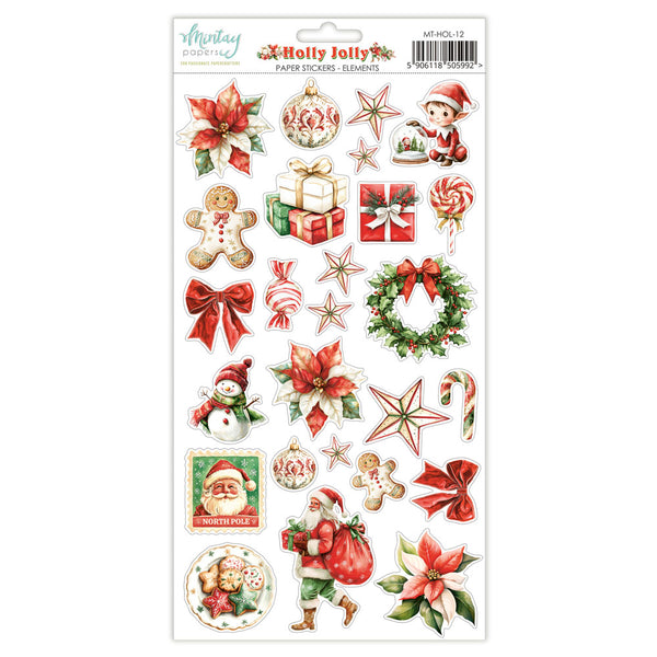 Mintay HOLLY JOLLY ELEMENTS 6x12" Paper Stickers #MT-HOL-12