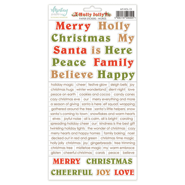 Mintay HOLLY JOLLY WORDS 6x12" Paper Stickers #MT-HOL-13