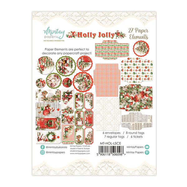 Mintay HOLLY JOLLY Christmas 2025 Paper ELEMENTS 27 Pieces #MT-HOL-LSCE