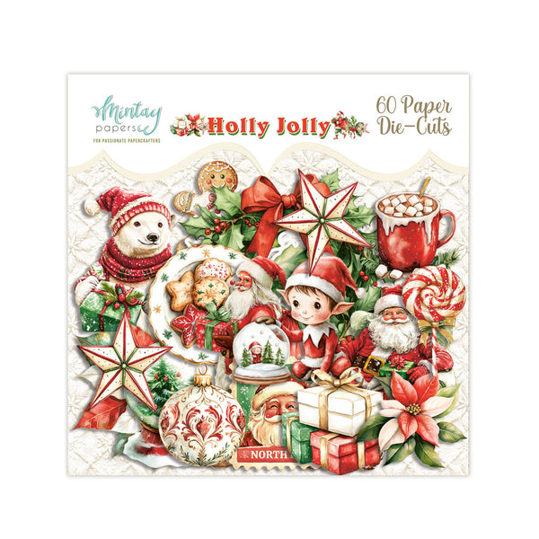 Mintay HOLLY JOLLY Christmas 2025 Paper Die Cuts Ephemera 60 Pieces #Mt-HOL-Lsc