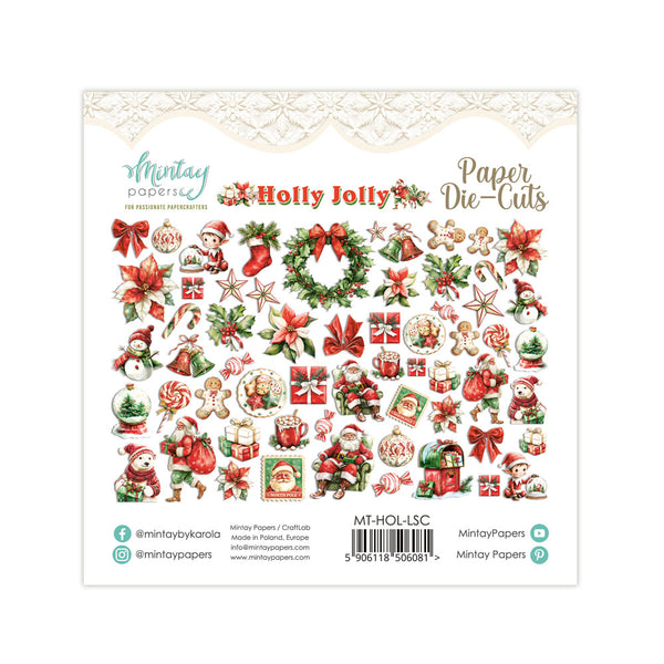 Mintay HOLLY JOLLY Christmas 2025 Paper Die Cuts Ephemera 60 Pieces #Mt-HOL-Lsc