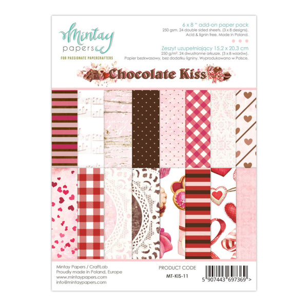 Mintay CHOCOLATE KISS 6x8 Add On Paper Pack #MT-KIS-11