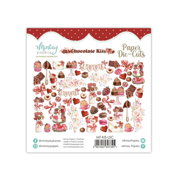 Mintay CHOCOLATE KISS Paper Die Cuts Ephemera 60 Pieces #Mt-KIS-Lsc