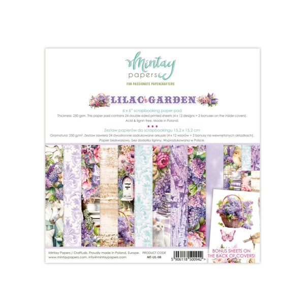 Mintay LILAC GARDEN 6x6 Scrapbooking Paper Pad #MT-Lil-08