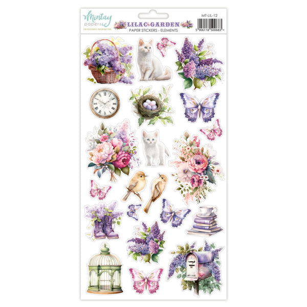 Mintay LILAC GARDEN Elements 6x12" Paper Stickers #Mt-LIL-12