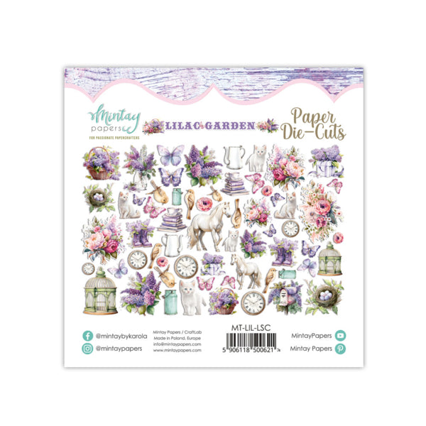 Mintay LILAC GARDEN Paper Die Cuts Ephemera 60 Pieces #Mt-Lil-LSC