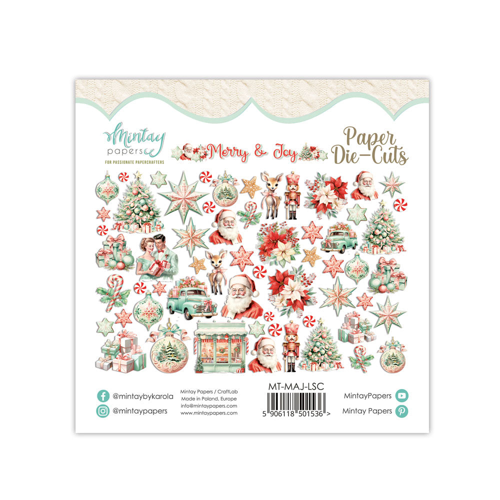 Mintay MERRY & JOY Paper Die Cuts Ephemera 60 Pieces #MT-MAJ-LSC