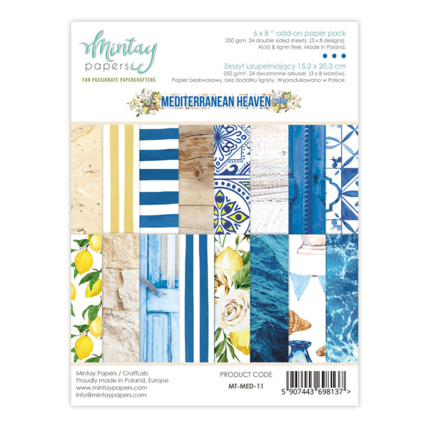 Mintay MEDITERRANEAN HEAVEN 6x8 Add On Paper Pack #MT-MED-11