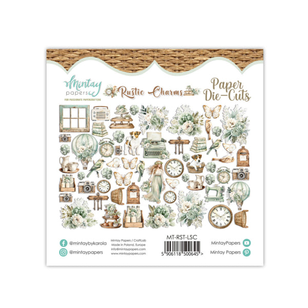 Mintay RUSTIC CHARMS Paper Die Cuts Ephemera 60 Pieces #Mt-Rst-LSC