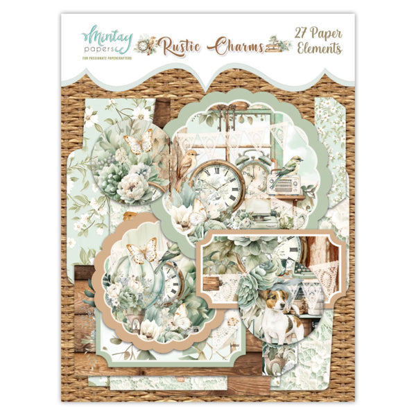 Mintay RUSTIC CHARMS Paper ELEMENTS 27 Pieces #Mt-Rst-Lsce