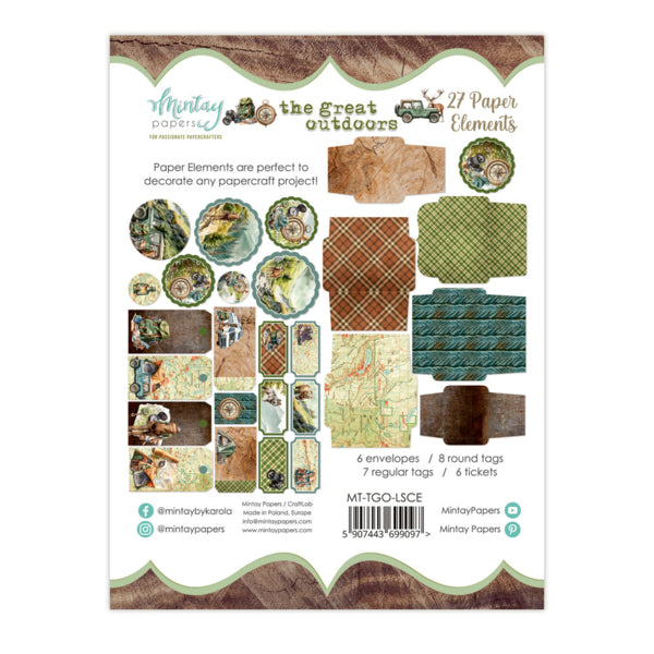 Mintay THE GREAT OUTDOORS Paper Elements 27 Pieces #MT-TGO-LSCE