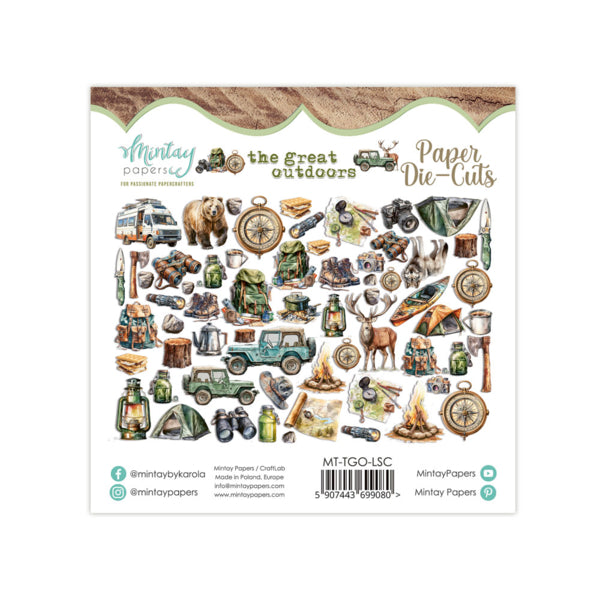 Mintay THE GREAT OUTDOORS Paper Die Cuts Ephemera 60 Pieces #MT-TGO-LSC