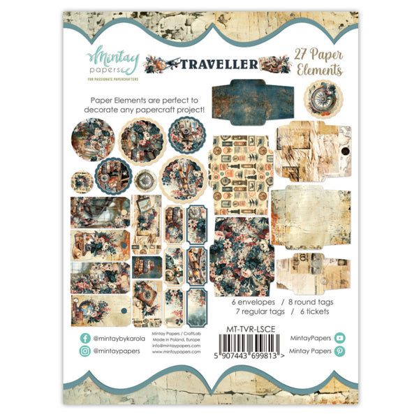 Mintay TRAVELLER Paper ELEMENTS 27 Pieces #MT-TVR-LSCE