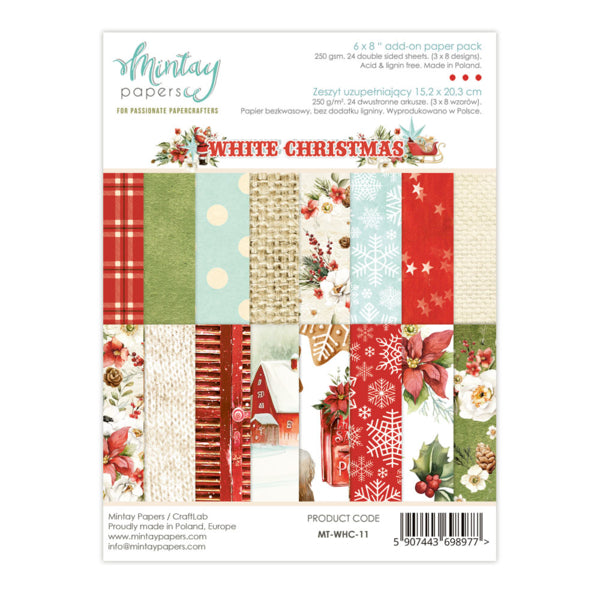 Mintay WHITE CHRISTMAS 6x8 Add On Paper Pack #MT-WHC-11