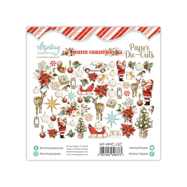 Mintay WHITE CHRISTMAS Paper Die Cuts Ephemera 60 Pieces #Mt-Whc-Lsc