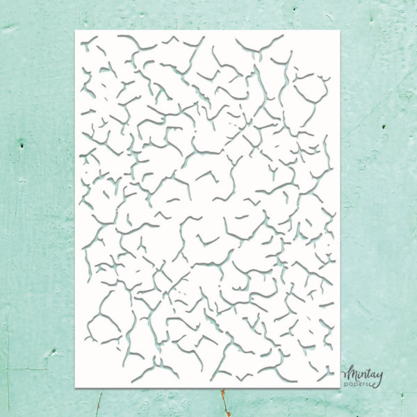 Mintay Kreativa CRACKLE 6x8 Decorative Stencil #MTK-Sten-10