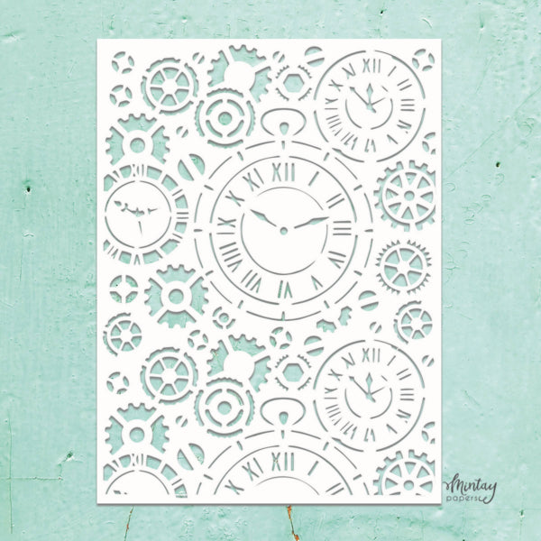 Mintay Kreativa CLOCKS 6x8 Decorative Stencil #MTK-STEN-11