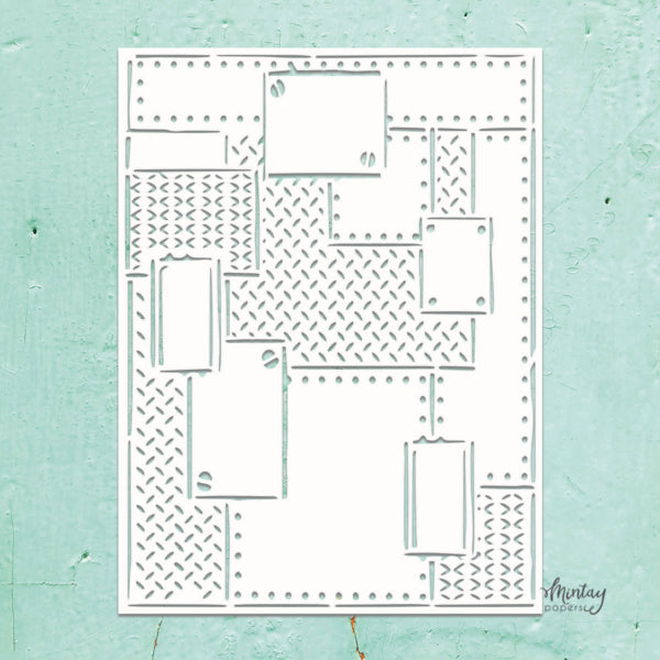 Mintay Kreativa STEEL Plate 6x8 Decorative Stencil #MTK-STEN-12