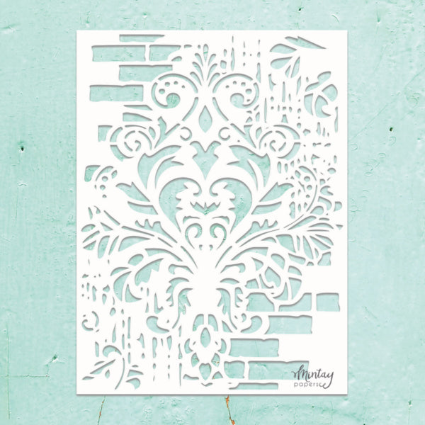 Mintay Kreativa DECORATED Wall 6x8 Decorative Stencil #MTK-STEN-19